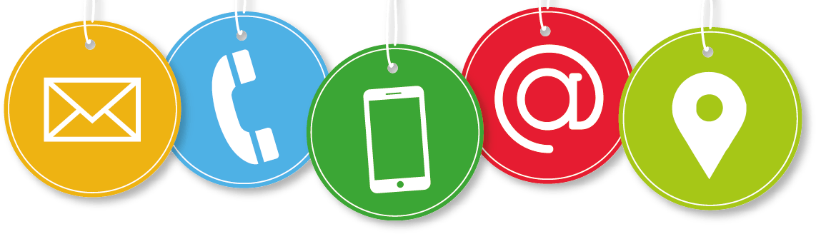 Icone di contatto - email, telefono, mobile, chat, mappa